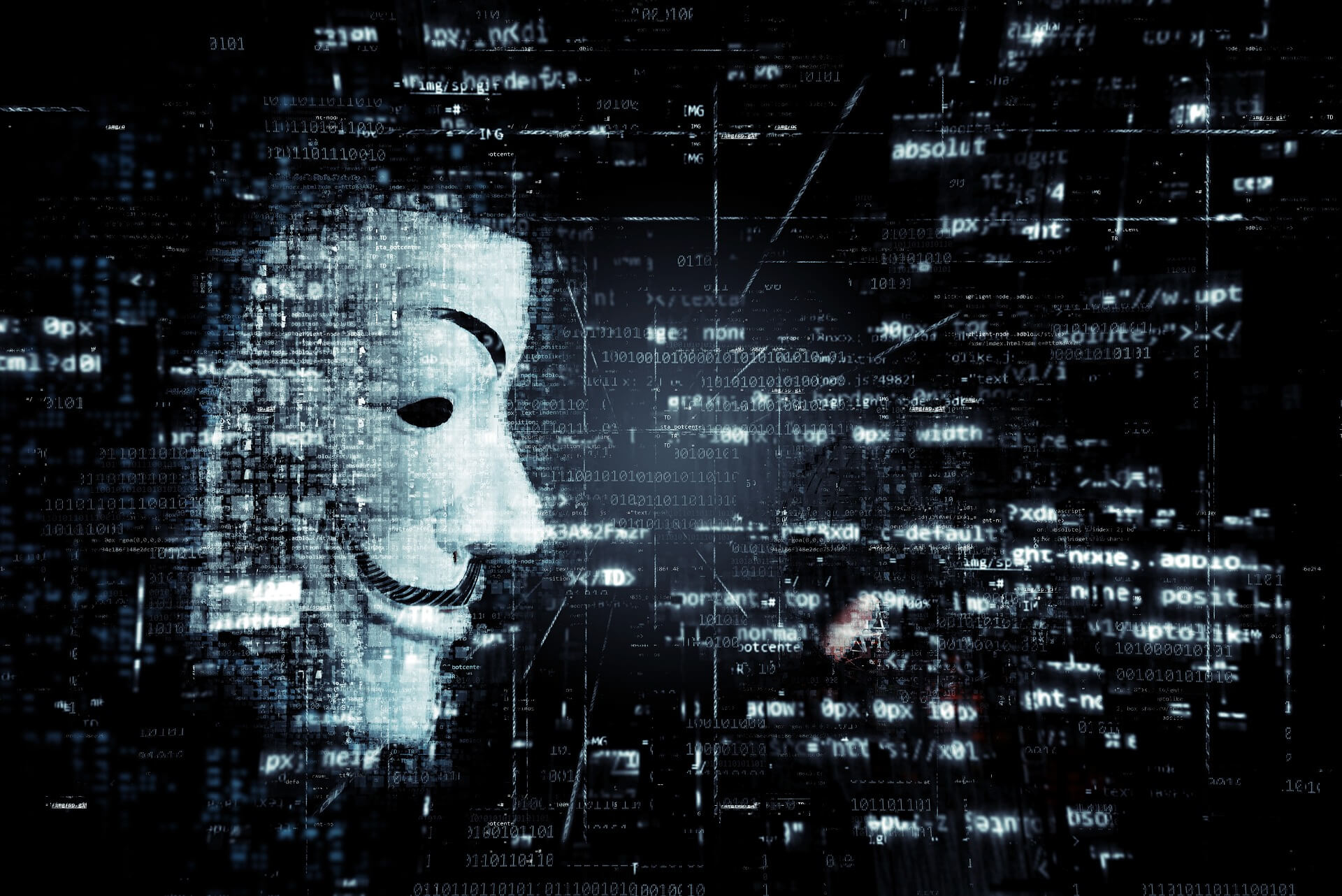 Hacker with anonymous mask